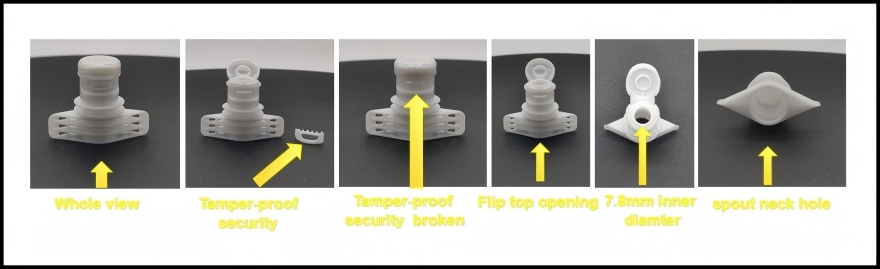Characteristic of flip spout cap for shampoo and body wash (HL078LF)